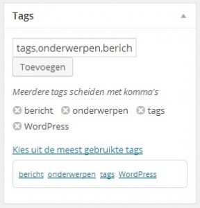 WordPress tags onderwerpen toevoegen bewerken - Handleiding WordPress door Compass Creations webdesign Gouda